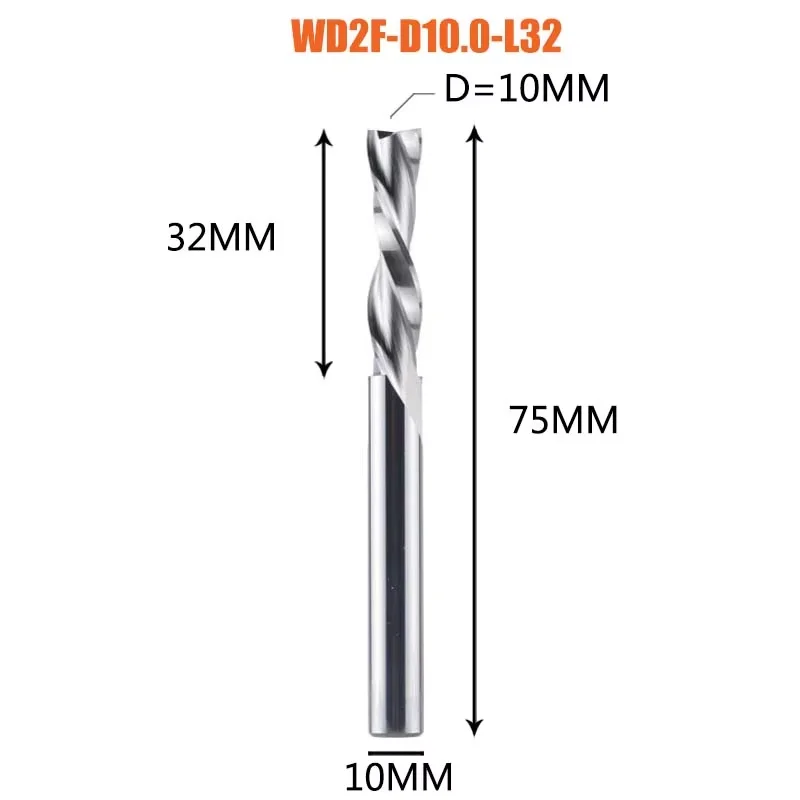 Dreanique 1 st Vhm Frees 3.175 4 6 8mm 2 Fluit Spiraal Router Bit Carbide Frees Hout MDF Down cut
