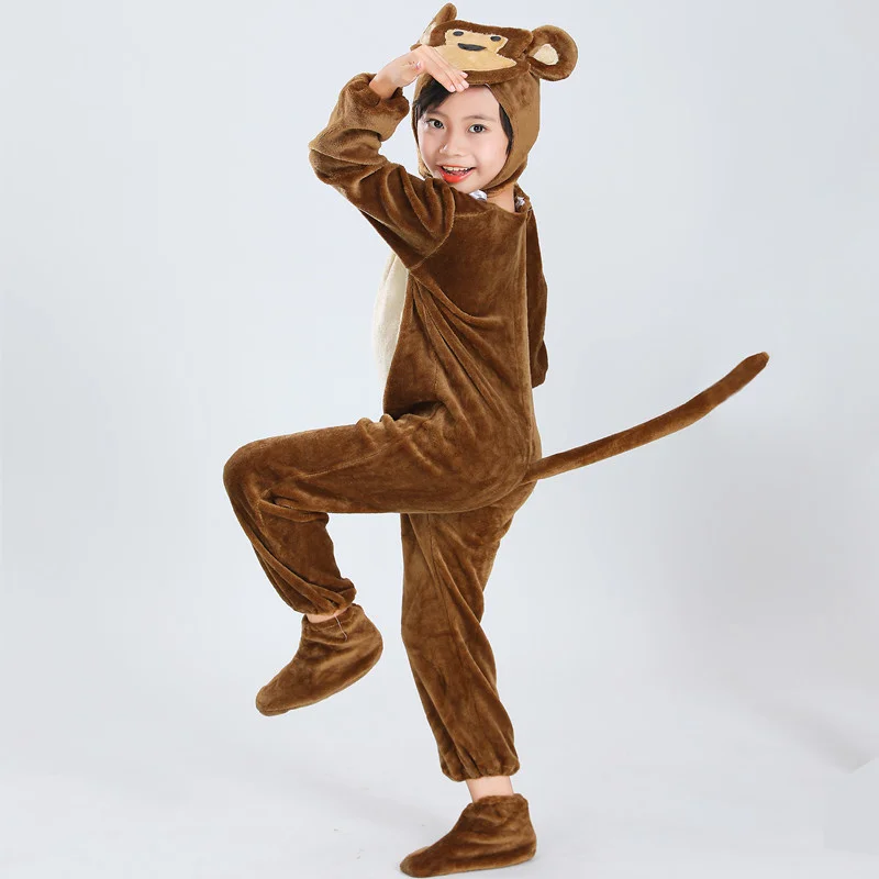 Monkey Performance Clothing Children\'s Kindergarten Cartoon Dance Clothing Monkey Fishing for the Moon Adult Animal Little