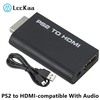 محول محول الصوت والفيديو المتوافق مع LccKaa PS2 إلى HDMI 480i/480p/576i مع مخرج صوت 3.5 ملم لجميع أوضاع عرض PS2