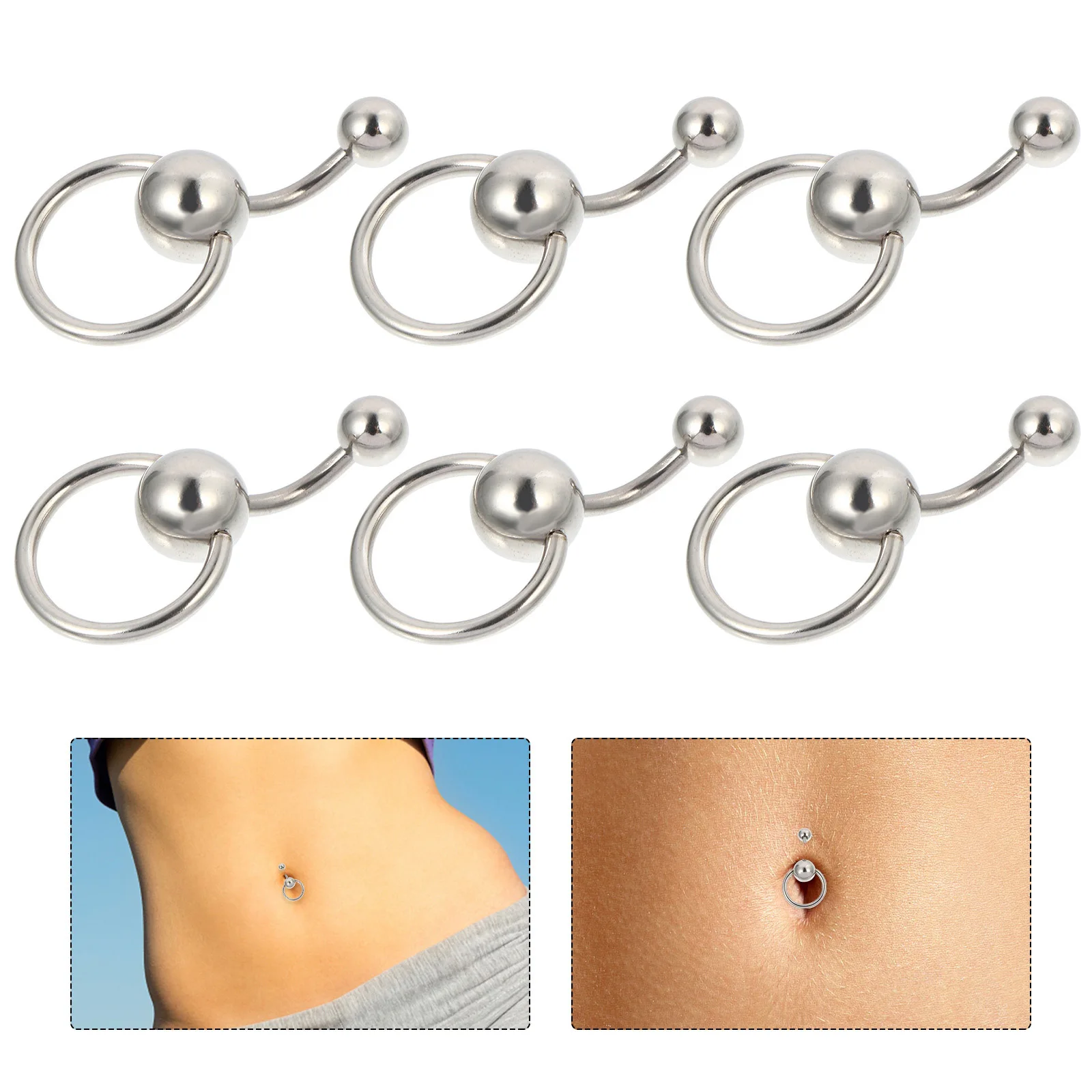 

10Pcs Navel Ring Body Piercing Jewelry Belly Button Buckle Unique Modeling Beautiful Color Fine Polishing Comfortable Wear Party