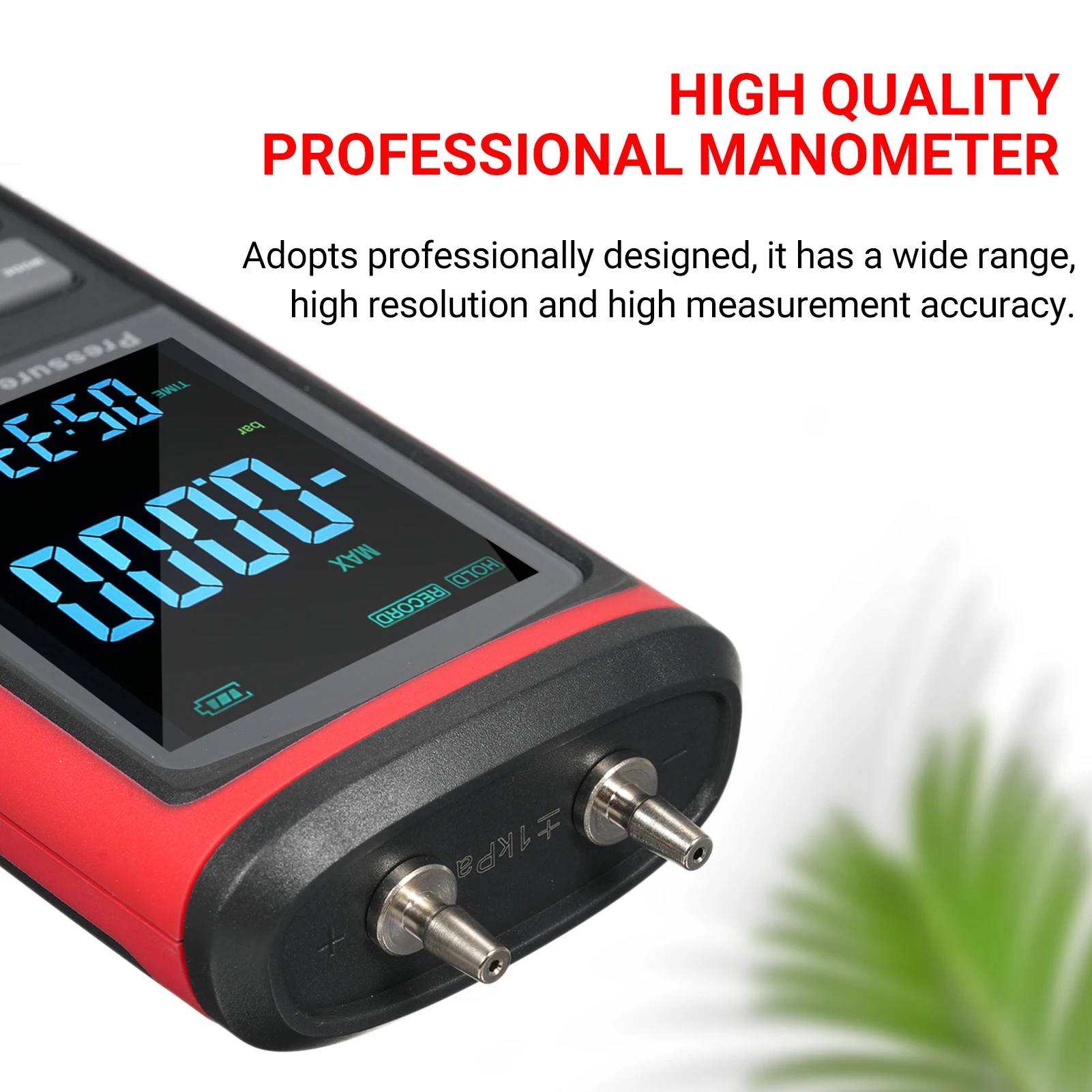 GT5101 Digital Manometer Dual-Port Manometer Gas Pressure Tester Handheld Professional  Pressure Meter 13 Selectable Units