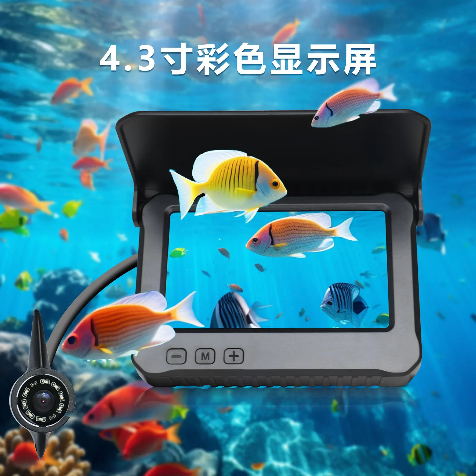 

4,3-дюймовый IPS-экран, 1000TVL, подводная камера для рыбалки на 15/20/30 м, портативный эндоскоп, камера для подледной рыбалки, CMOS-бороскоп, эхолот для поиска рыбы