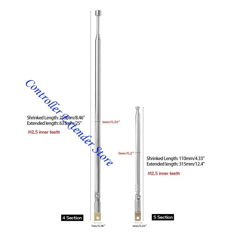N84B Телескопическая антенна для электронного радио -телевидения сигнал 4/5 секции Радио -дистанционное управление Аудио антенна