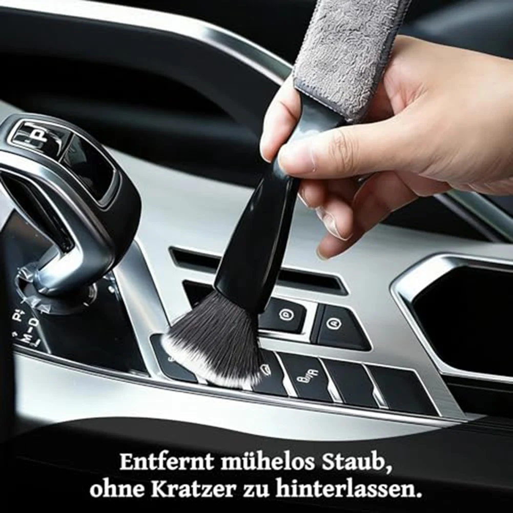2-in-1 Interior Brush for Cars Featuring Lightweight Construction and Dual-Head Design for Comprehensive Cleaning Tasks
