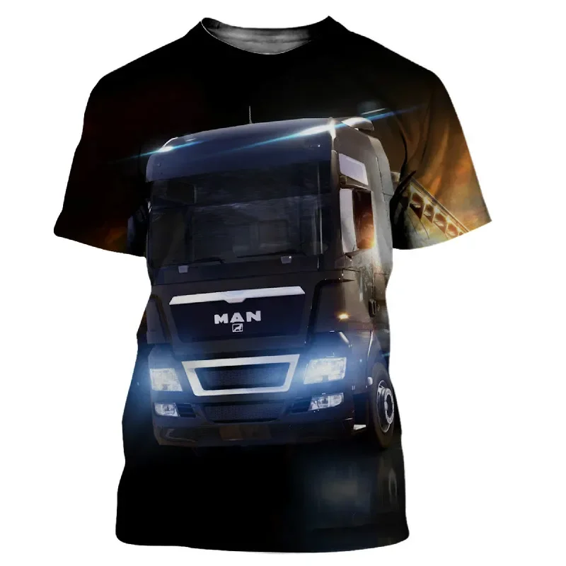 New Hot Trend New Fashion Men's Summer New 3D Printed T-shirt Street Heavy Truck Fashion Comfortable Casual Short Sleeve Handsom