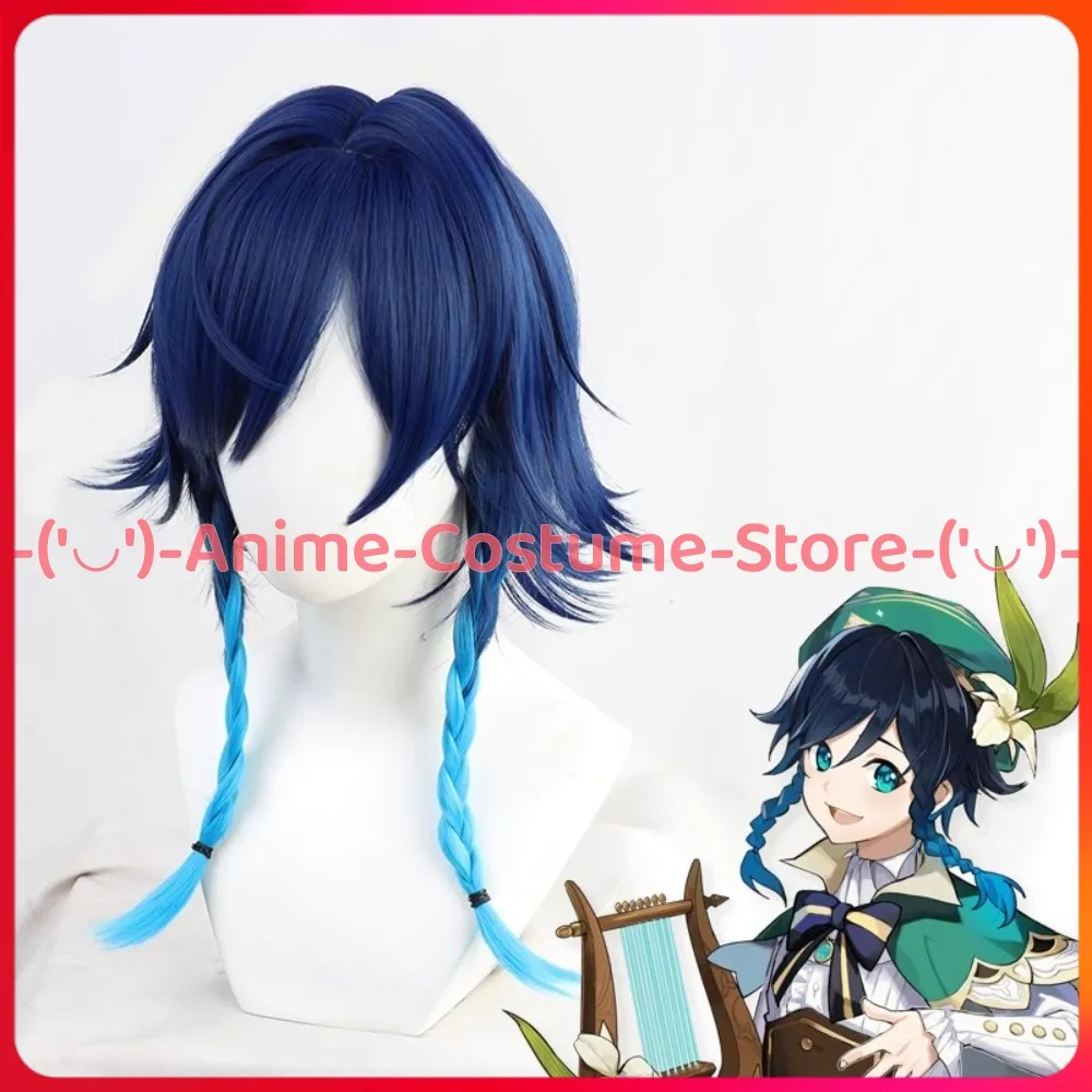 Genshin Impact Venti Cosplay Wig Anime Game Character Halloween Carnival Party Costume Wigs Heat Resistant Synthetic Hair