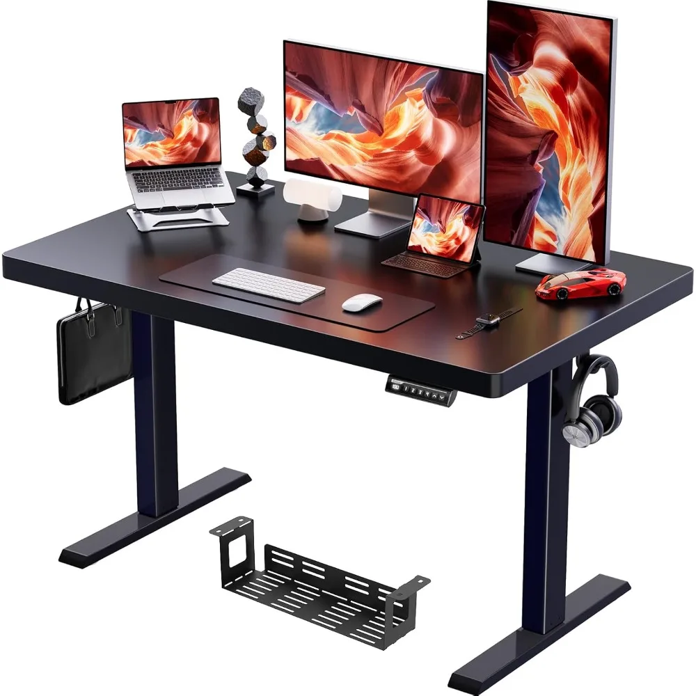 

48" x 30" Whole Piece Desktop Electric Standing Desk, Thick Height Adjustable Desk with 4 Height Memory, Home Office Computer T