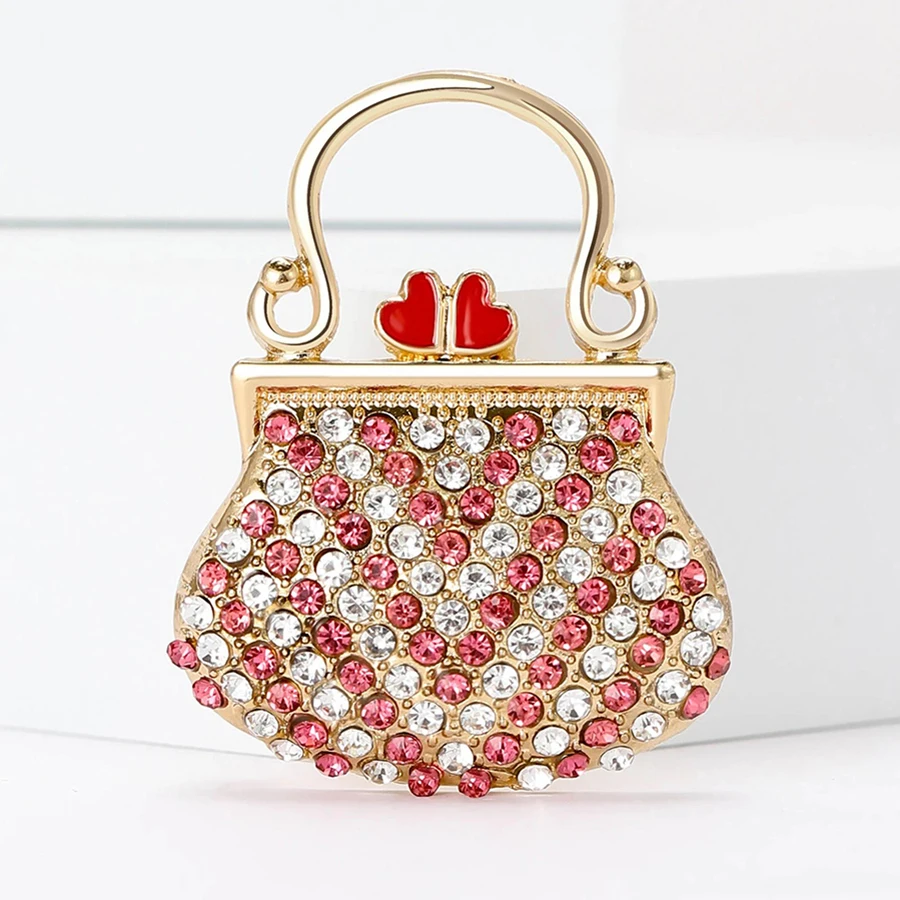 Trendy Rhinestone Bag Brooches for Women Unisex Beautiful Pins Multi-color Available Casual Party Accessories Gifts