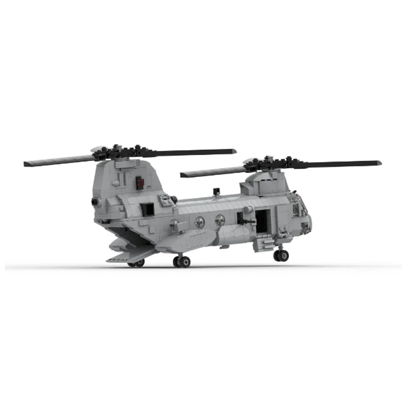 Avion militaire modèle MOC construction brique CH-46 mer chevalier hélicoptère modulaire technologie cadeau vacances assembler enfants jouet imbibé