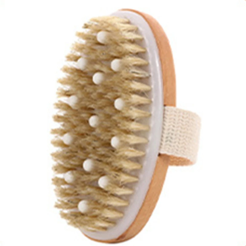 

2024 Wood Hand Brush Exfoliating Bath Brush Dry And Wet Bath Brush Air Bag Massager Pig Sideburns Scrub Brush