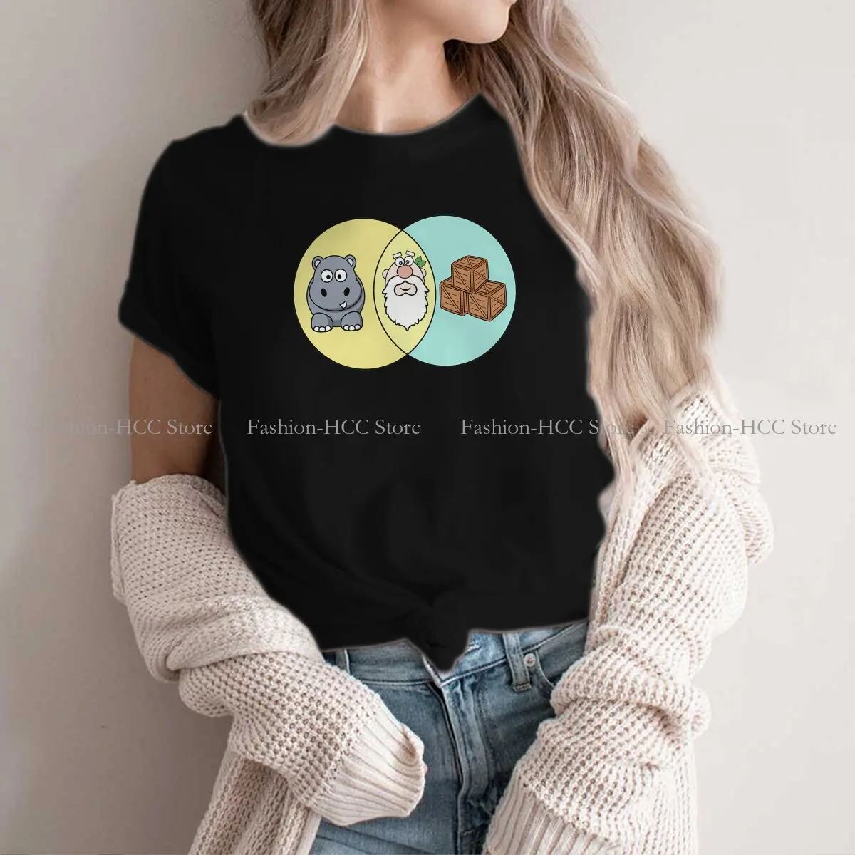 Venn Diagram Polyester TShirts Hippocrates Distinctive Women's T Shirt New Trend Tops