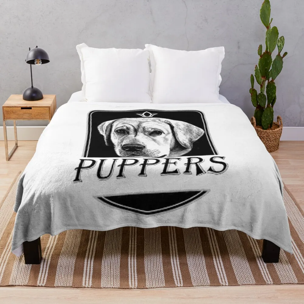 

puppers beer Throw Blanket Bed Single Fluffy Softs Blankets