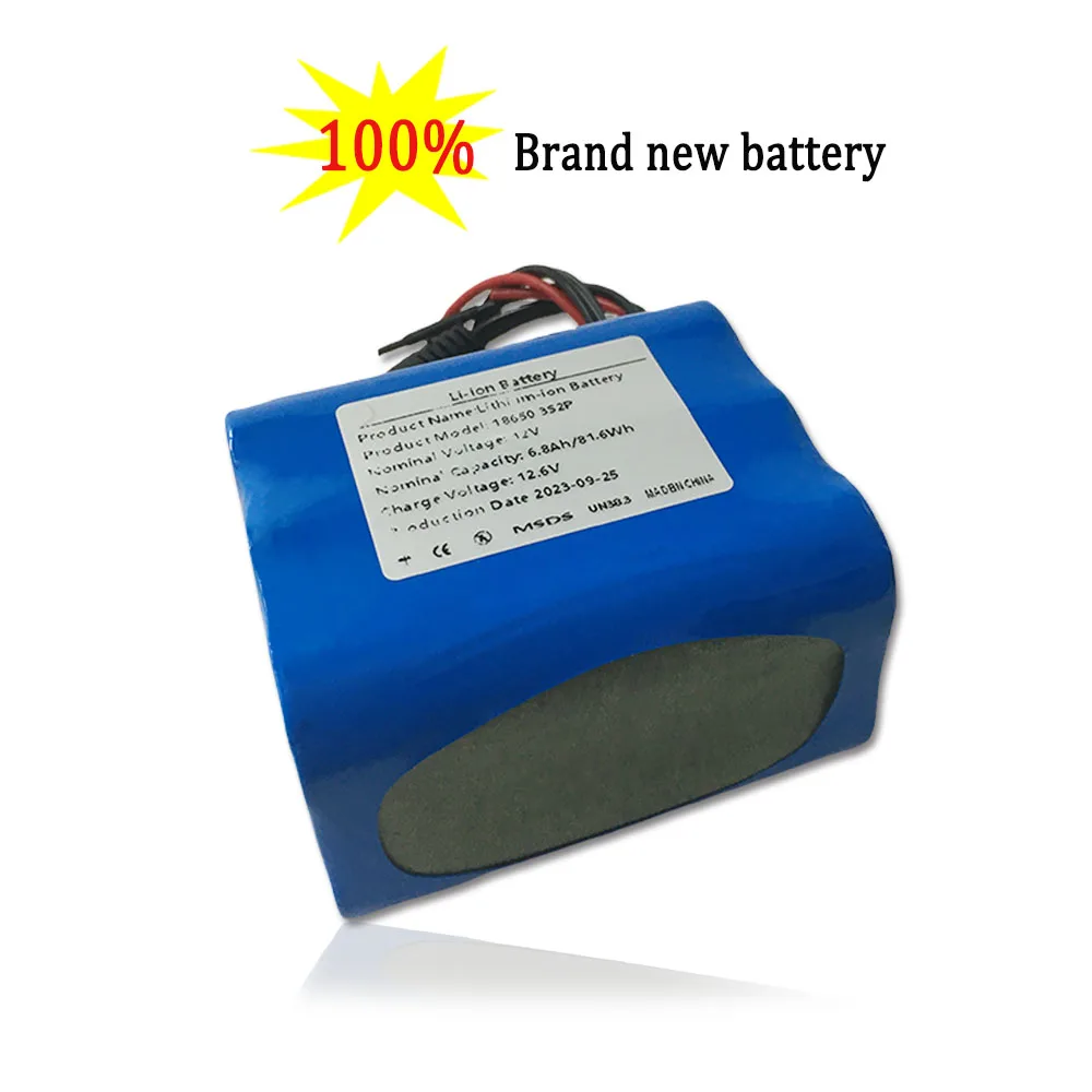 3S2P 12V 6800mAh Lithium Battery Pack, Suitable For Projector, Speaker, And Wireless Monitoring Battery Replacement