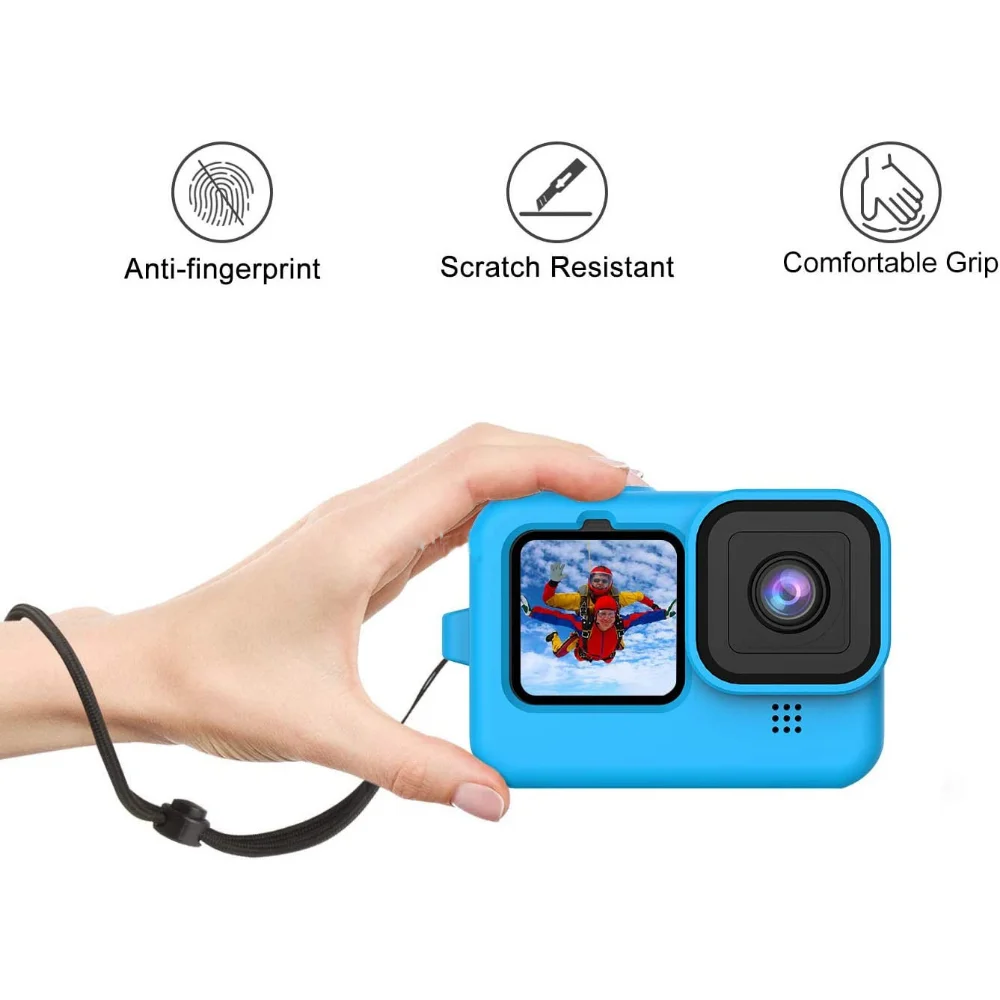 Protetora de borracha macia Silicone Shell, Estojo protetor, Habitação padrão, Protetor de Shell para Go Pro Hero 9, 10, 9, Preto Acessórios