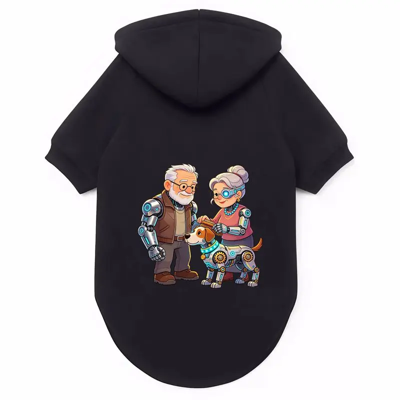 

Creative Futuristic Dog Hoodie, Pet Pullover Sweatshirt, Cute G-ma G-pa Design