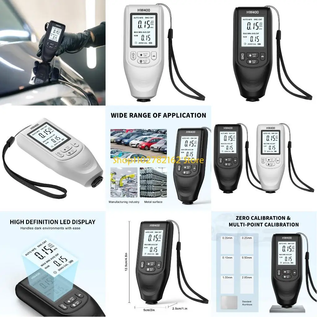 

547B Paint Depth Measurement Device Automotive Paint Gauges ABS for Industrial Use