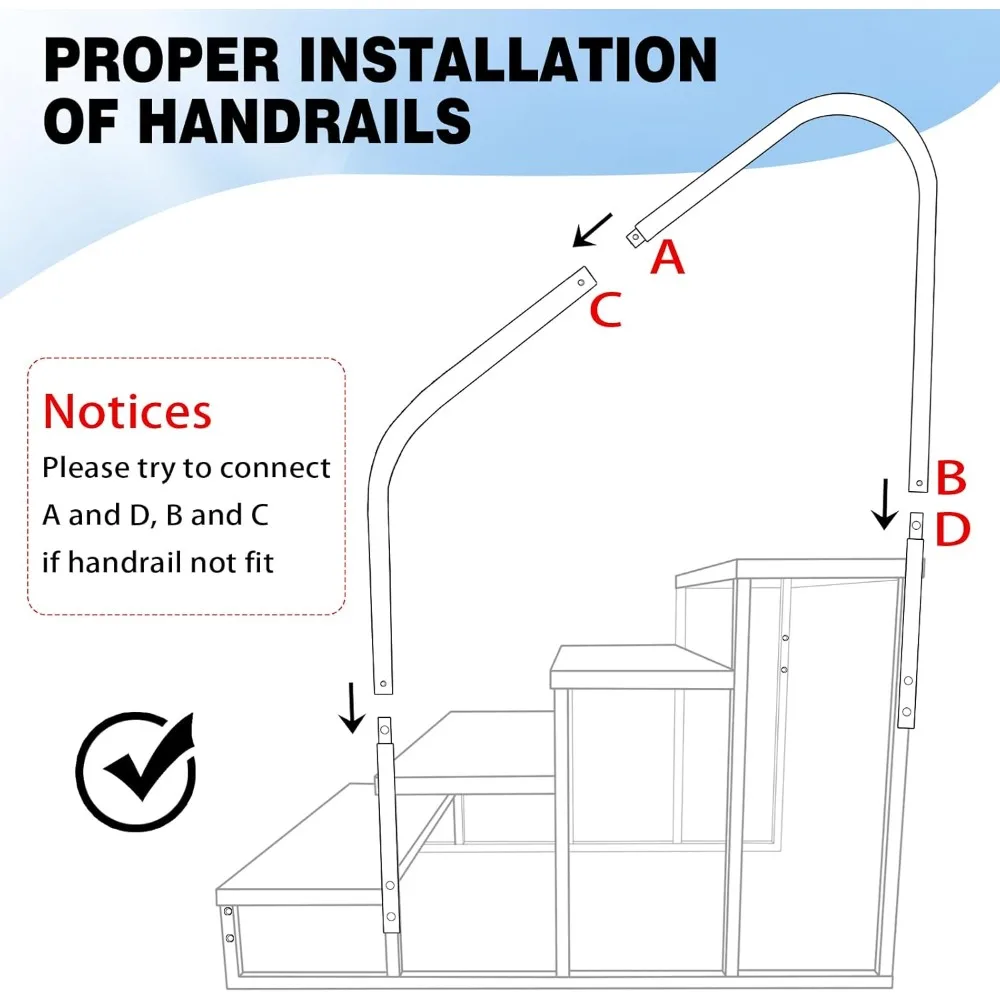 Swimming Pool Ladder above Ground, RV Steps with Handrail, Heavy Duty Pool Step Hot Tub Steps, 660 lbs Weight Capacity Camper St
