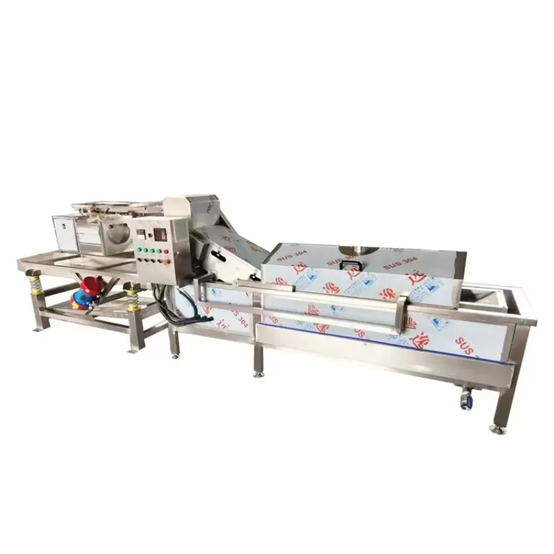 Commercial Industrial Conveyor Frying Line Large Nugget Fish Chicken Peanut Chips Continuous Fryer Machine Adjustable Temp