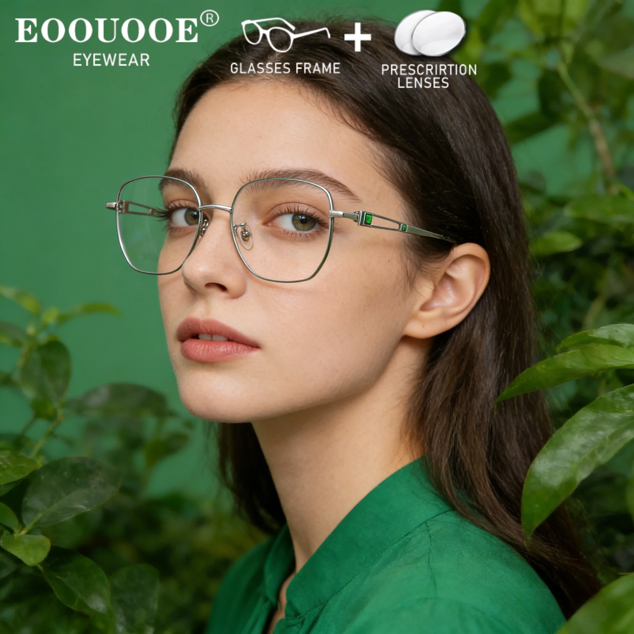 

New Women's Large Square glasses Prescription Lenses Myopia Anti Blue Light Anti Reflection Progressive Multifocal Recipe
