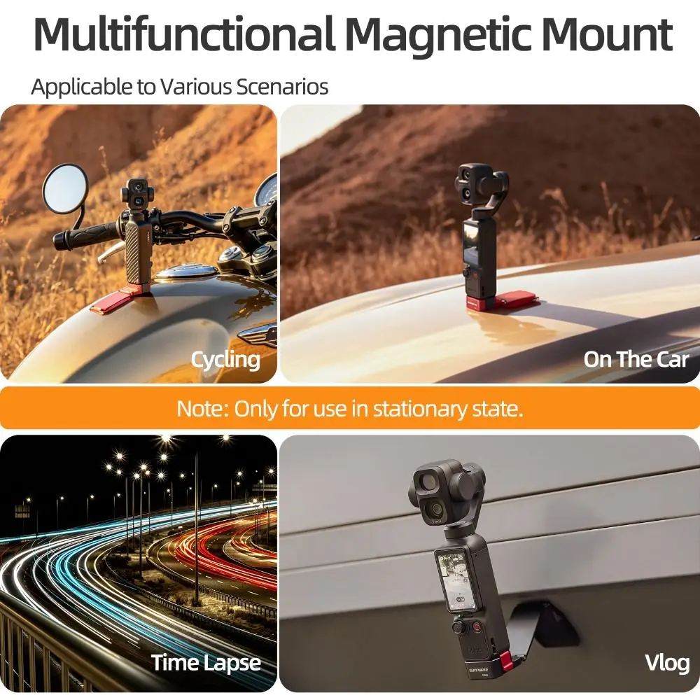 Metal Magnetic Mount Base Quick Release Non-Slip Expansion Bracket Holder Stable 180° Adjustable for DJI Osmo Pocket 4P/4/3