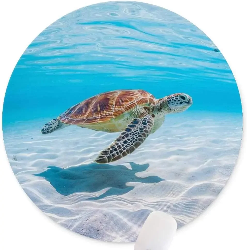 

Round Mouse Pad Anti Slip Rubber Round Cute Turtle Mousepads Desktops Gaming Mouse Mat Customized Designed for Home and Office