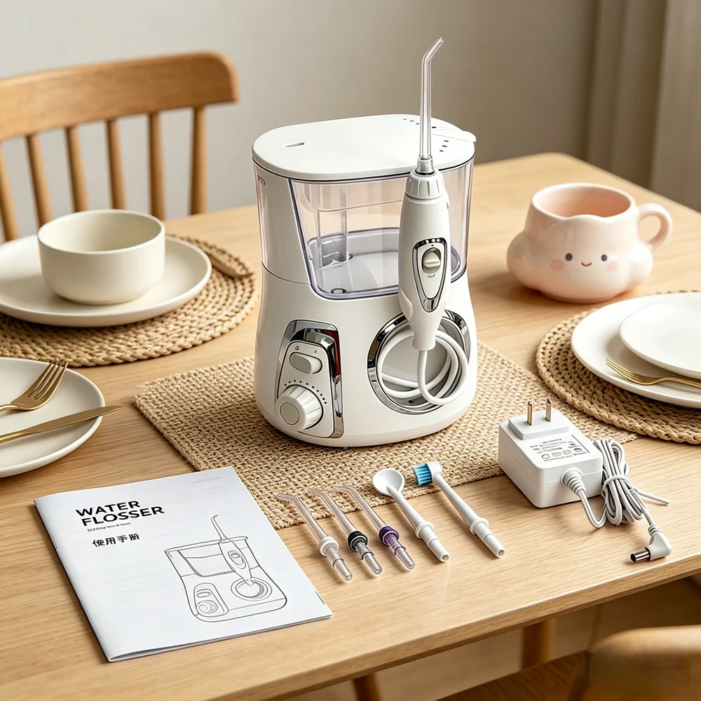 

Premium Countertop Electric Oral Irrigator Dental Spa 5 Multifunctional Tips 10 Modes 800ML Tank Deep Cleaning Oral Care
