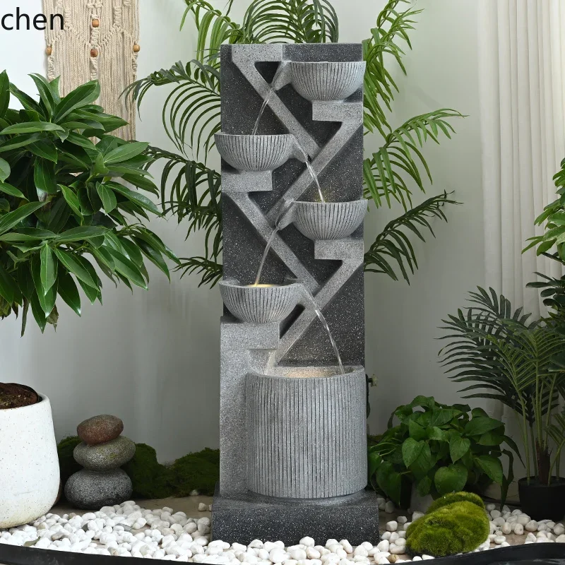 DSASimple Flowing Water Ornament Circulating Water Home Feng Shui Ball Balcony Decoration