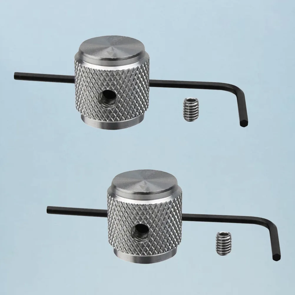 

2 Sets Acoustic Guitar Accessories Potentiometer Knob Cap Electric Volume Metal