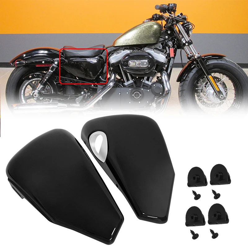 

1 Pair Motorcycle Accessories Left Right Guard Side Battery Fairing Cover Black For Harley Sportster XL1200 XL883 XL50 2004-2013