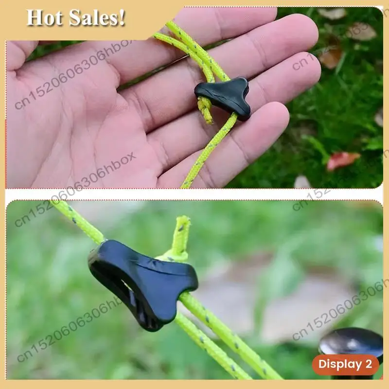 

-HOPE 30Pcs Camping Tent Awning Rope Fastener Adjuster Non-Slip Wind Rope Buckles Triple-Cornered Cord Tightener Stopper Adjuste