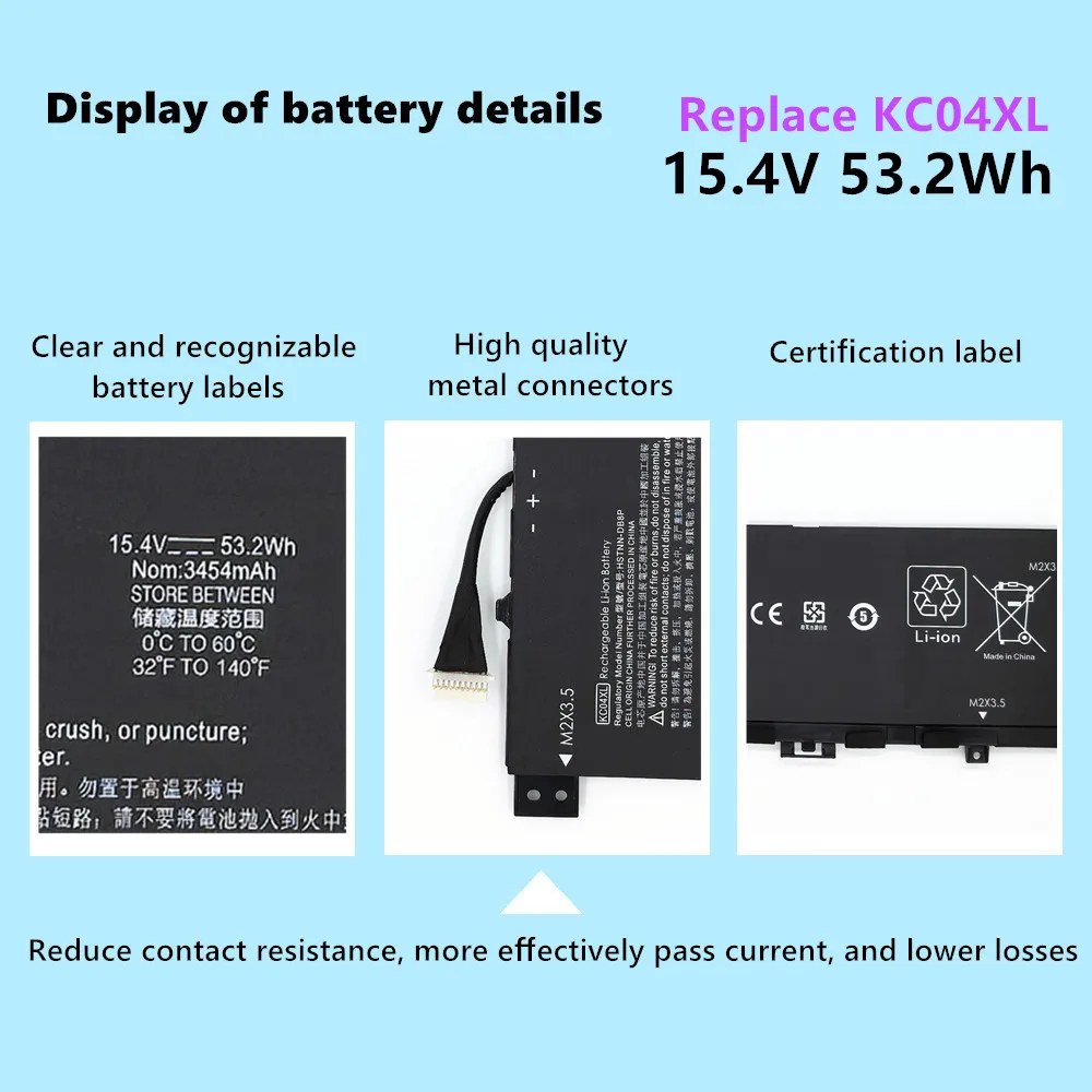 

Laptop Battery For HP Envy 13 AH X360 13-AR 13-AQ000 13-AG KC04XL HSTNN-IB8K L08544-1C1 HSTNN-DB8P L08544-2B1 TPN-W133 TPN-W136
