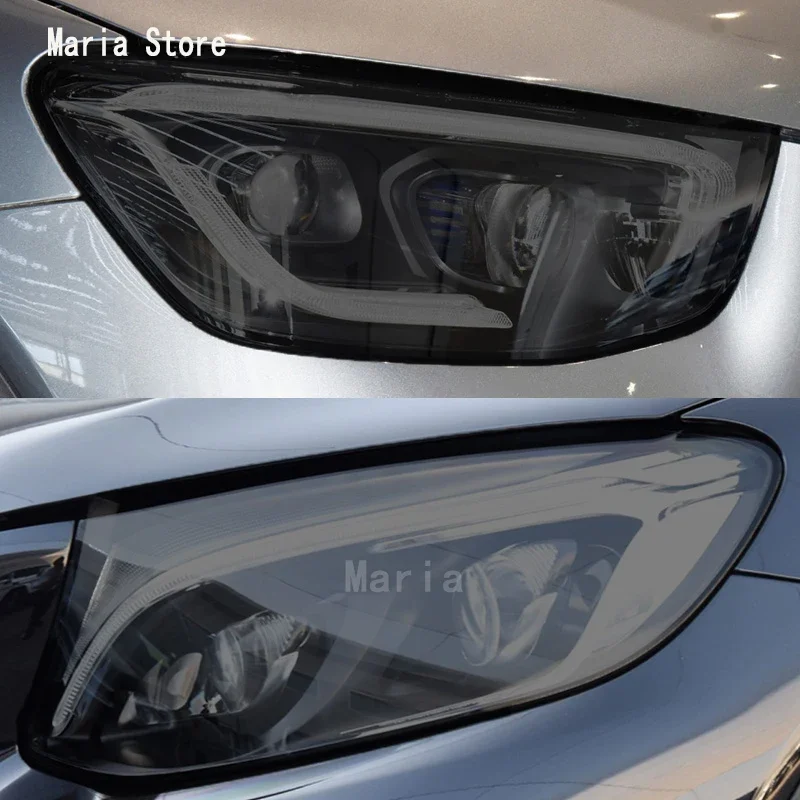 لبنز GLC الفئة 2015-2023 سيارة العلوي طبقة رقيقة واقية كشافات استعادة شفافة سوداء بولي يوريثان ضوء ملصق الملحقات