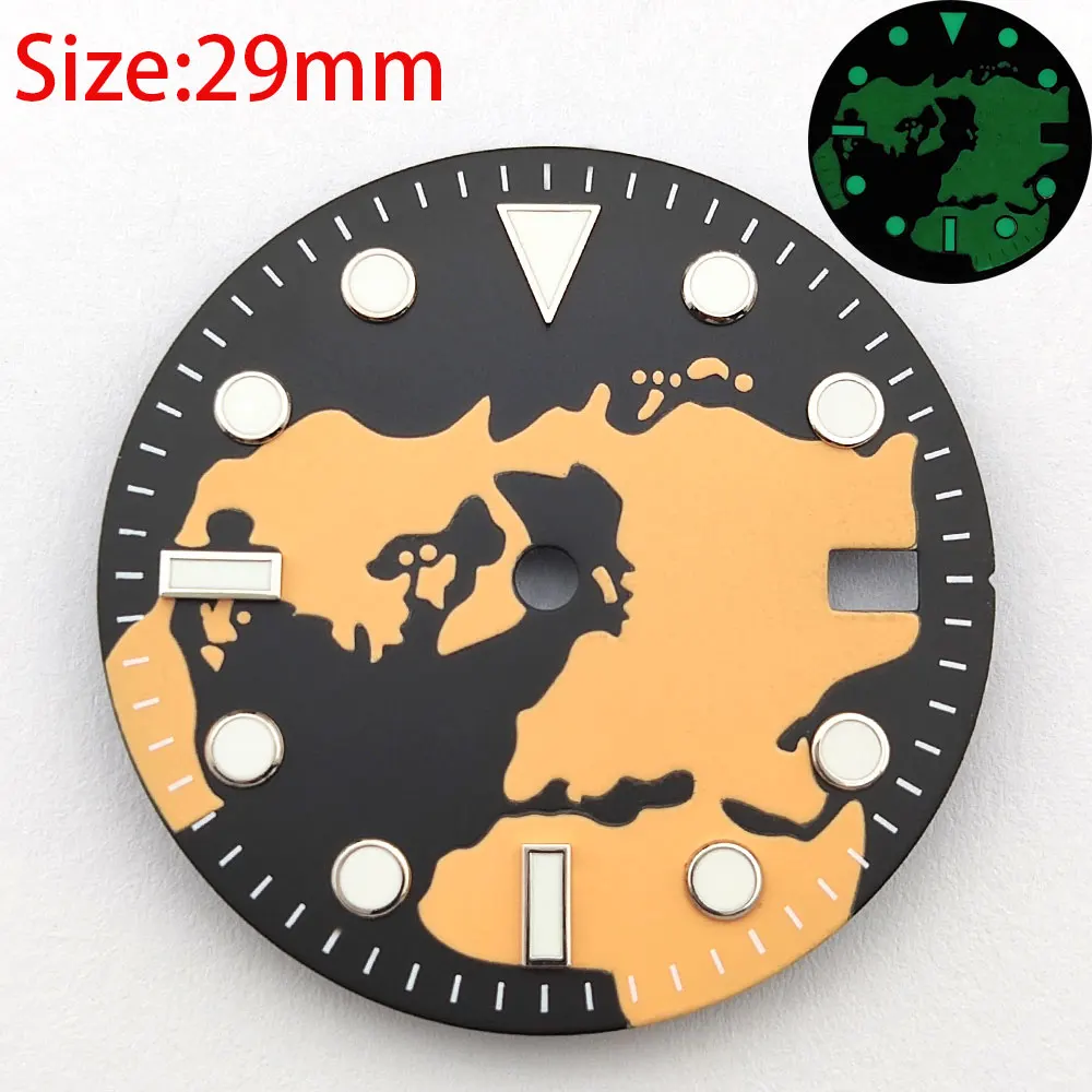 Cadran stérile avec logo personnalisé, montre à mouvement automatique, accessoires de remplacement, adapté pour NH34, NH35, 29mm