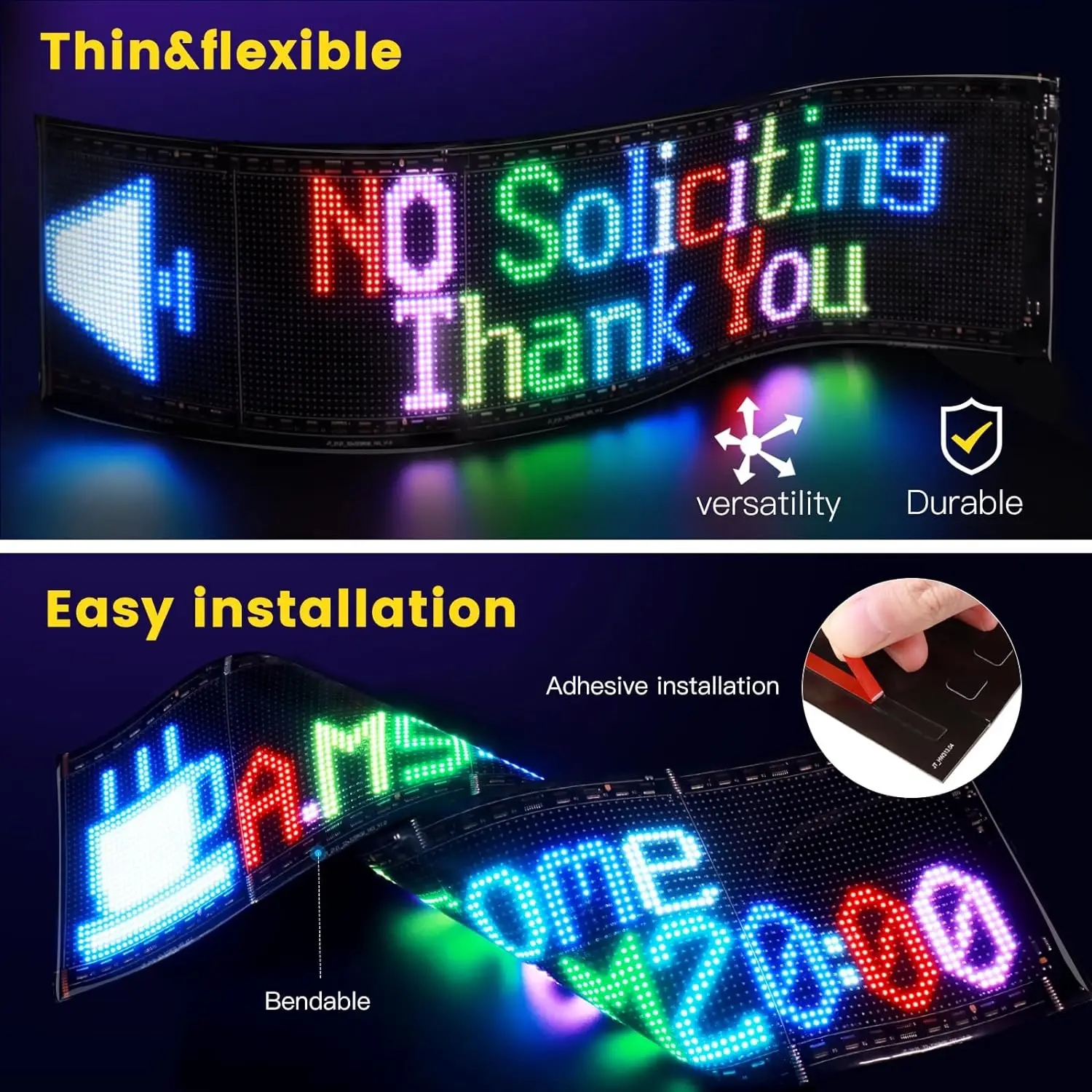 Imagem -04 - Gotus-led Flexível Rolling Billboard Controle App Suporta Dual Single Row Programação Padrão de Texto Shop Sign Bluetooth