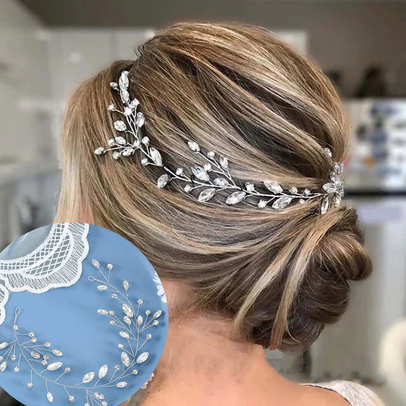 Wedding Head Flower Crystal Pearl Hair Combs for Brides Handmade Women Head Ornaments Bridal Hair Clips Accessories Jewelry