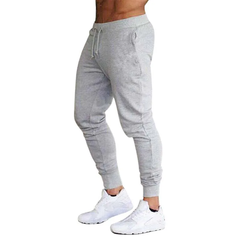 2024 Spring and Autumn Season New Solid Color Sports Pants Men\'s Fashion Casual Sports Jogging Feet Pants Elastic Fitness Pants