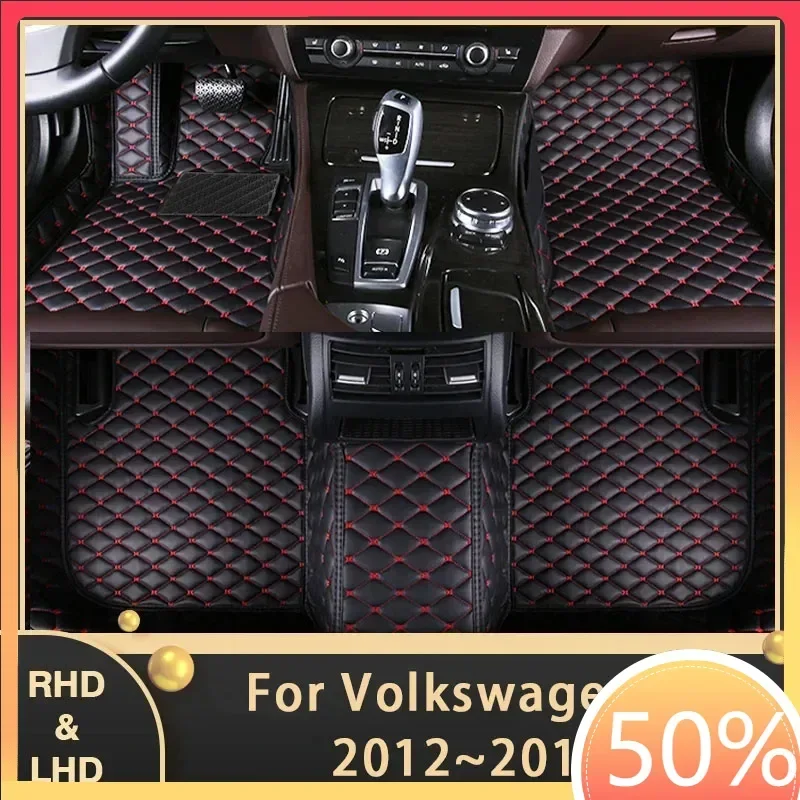 Car Floor Mats For VW Volkswagen Up 2012~2019 Custom Auto Foot Pads Leather Carpet Interior Accessories 2014 2015 2016 2017 2018