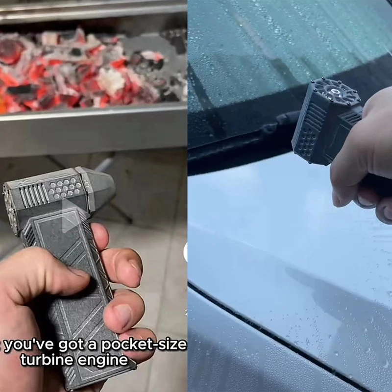 Mini Turbo Jet Fan Small Turbo Fan 120000RPM Turbo Violent Fan 3000Mah Wireless Turbo Fan For PC Keyboard Camera-Gray Durable