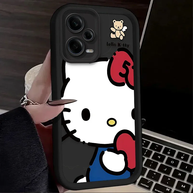 かわいい漫画風ハローキティケース Xiaomi Redmi A5 A4 A3 A3X A2 A1 Plus 13X Redmi K80 Ultra K70 K70E K60 K60E K50 K40 K40S K30用