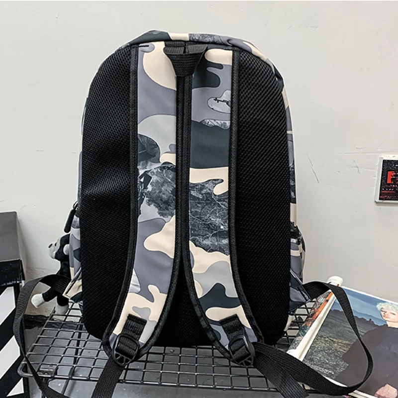 2022 New Backpack For Men Internet Celebrity Graffiti Printed Student School Bag Korean Version Fashion Mochilas Para Estudia