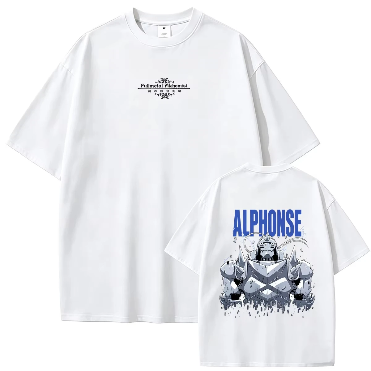 Summer Hot Sale Anime Fullmetal Alchemist Graphic T-shirt Manga Alphonse Elric Print T-shirt Unisex Hip Hop Oversized T-shirt