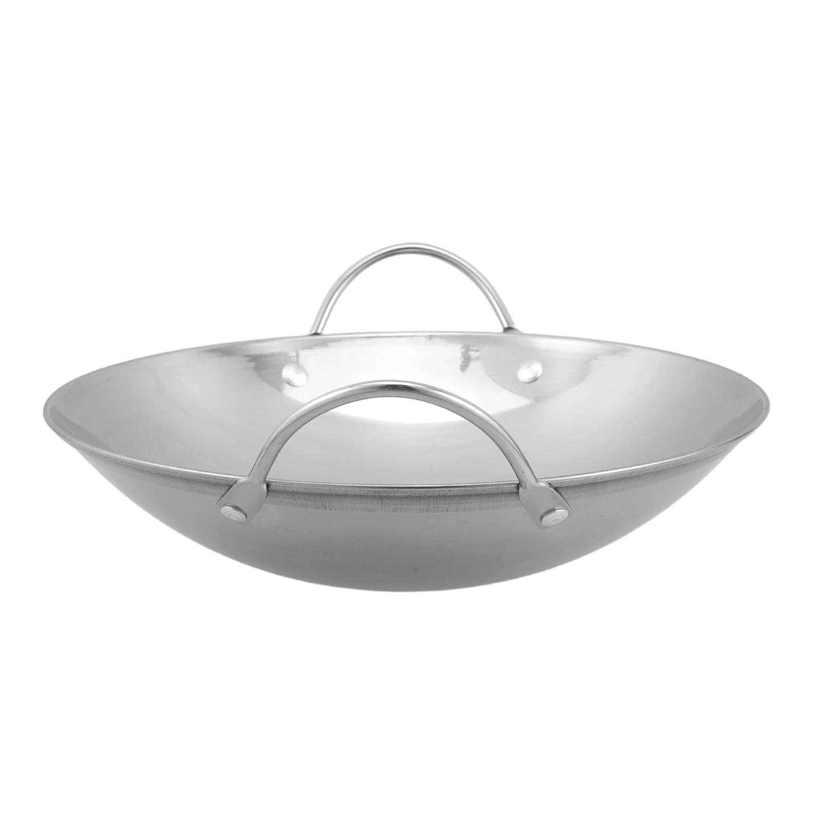 

Stainless Steel Anti-Overflow Pot Double Handles Non-Stick Easy Clean Cooking Utensil Metal Wok Kitchen Hot Pot Fondue