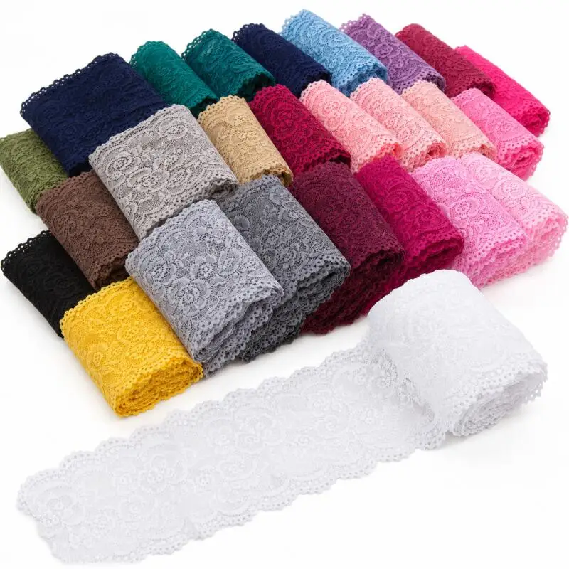 1 Meter/Rolle 10/15 cm Breites Elastisches Spitzenband mit Hohlem Blumenmuster DIY Kleidung Nähen Handwerk Spitzenband – Detail 4