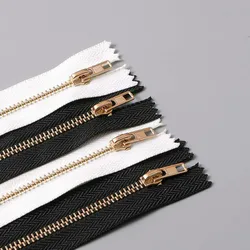10pcs/lot 8cm 10cm 12cm 13cm 15cm 18cm 20cm Sewing Metal Zippers Auto Lock Black White DIY Zip for Sewing Jeans Denim Skirt 3#
