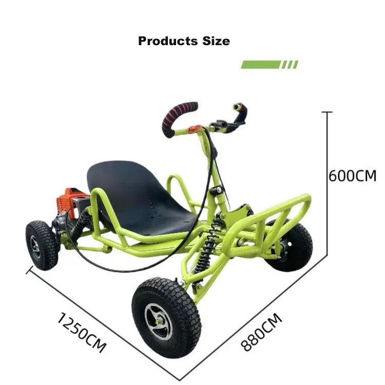 63cc Professional Durable Motor Drive Racing Gas Go Kart Outdoor Adults 2 Stroke Off-Road Karting Buggy