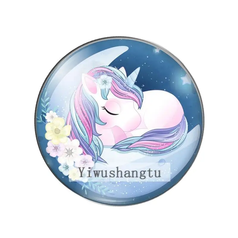 New Fashion Beauty Pegasusunicorn cute animals 18mm/20mm/25mm Round photo glass cabochon demo flat back Making findings ZB0543