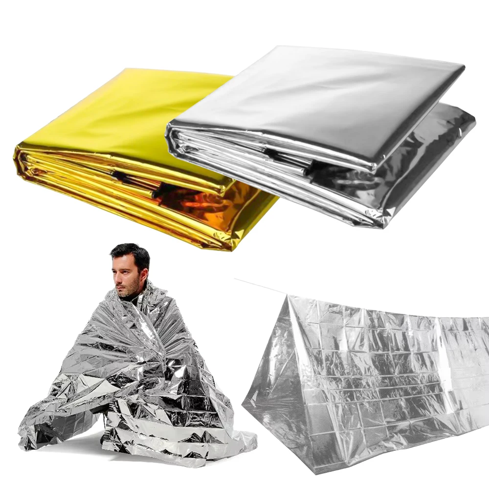 

Mylar foil Emergency Survival Blanket Windproof Thermal Reflective Space Blanket Waterproof Folding Thermal Foil Blanket Hiking