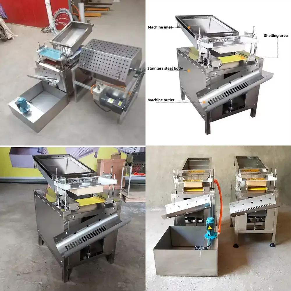 

12Hot Quail Shell Peeler Machine/ Automatic Quail Eggshell Breaking Peeling Machine