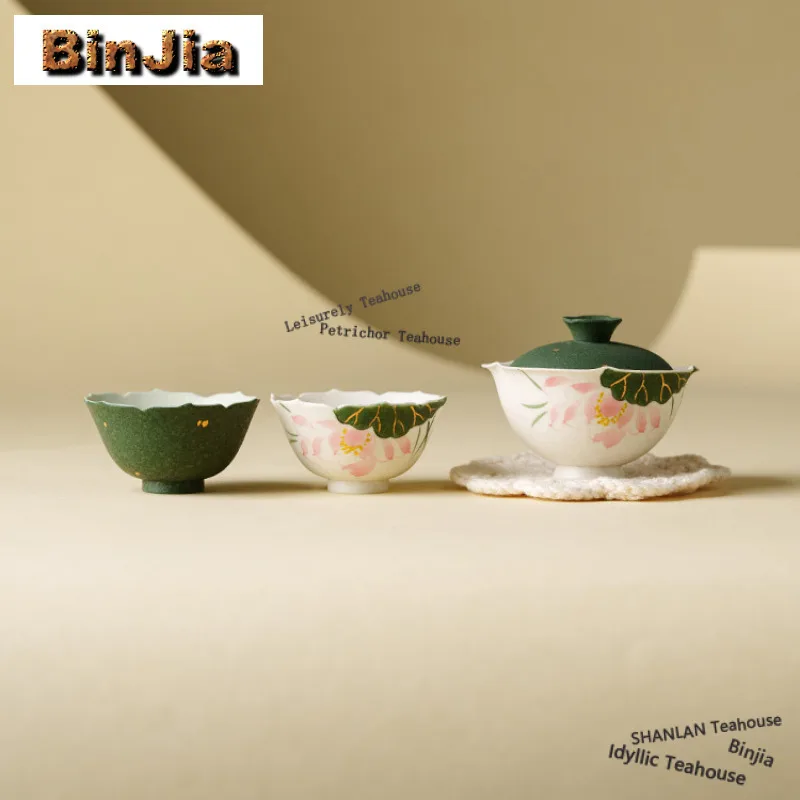 

Hand-painted Koi Playing With Lotus Tea Set Complete Set Zen Tea Ceremony Set Teapot And Tea Cup Set Tea Services Supplies Gift