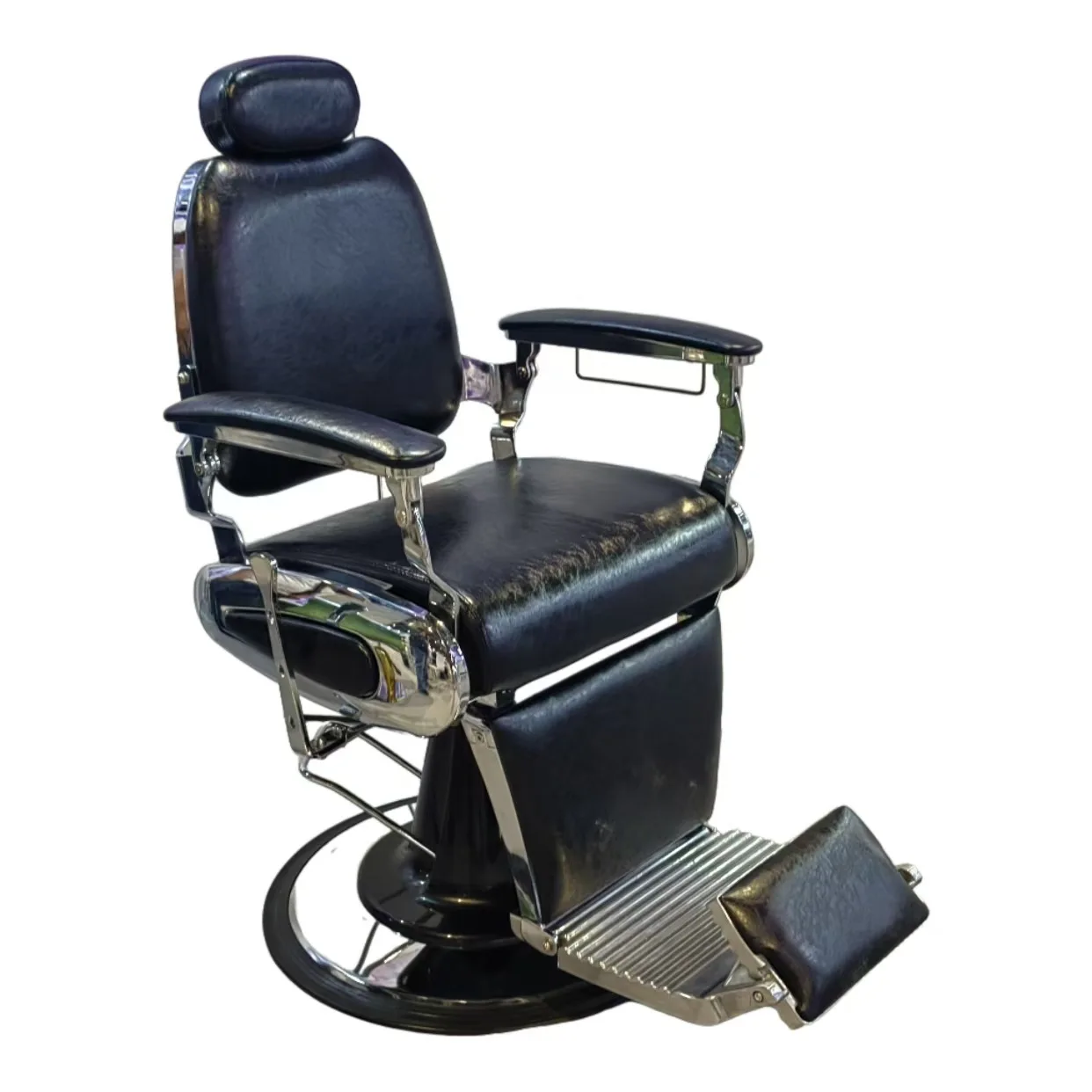 كرسي ريترو للعناية بالشعر برأس زيتي، كرسي كبير لصالونات الشعر، كرسي قابل للتعديل والمستلق مصمم خصيصًا لصالونات الشعر